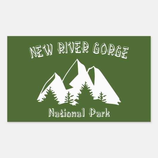 Nationaal Park New River Gorge Rechthoekige Sticker (Voorkant)