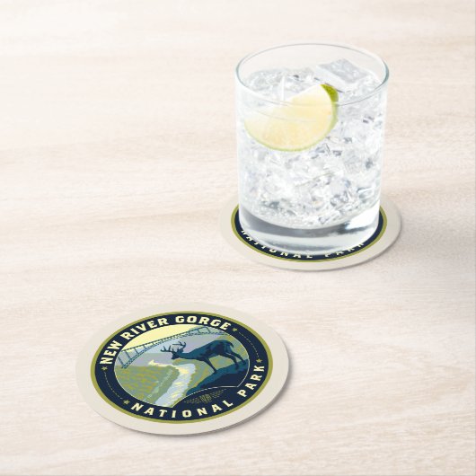 Nationaal Park New River Gorge Ronde Kartonnen Onderzetter (Insitu)