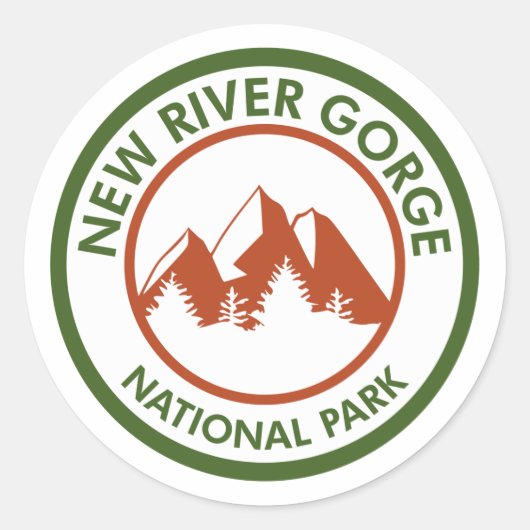 Nationaal Park New River Gorge Ronde Sticker (Voorkant)