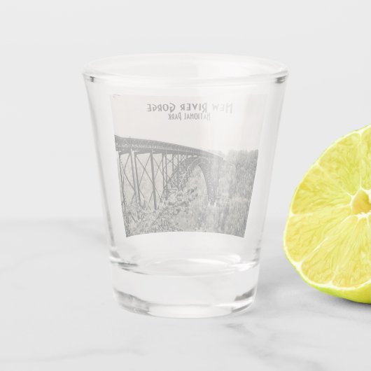 Nationaal Park New River Gorge Shot Glas (Achterkant)