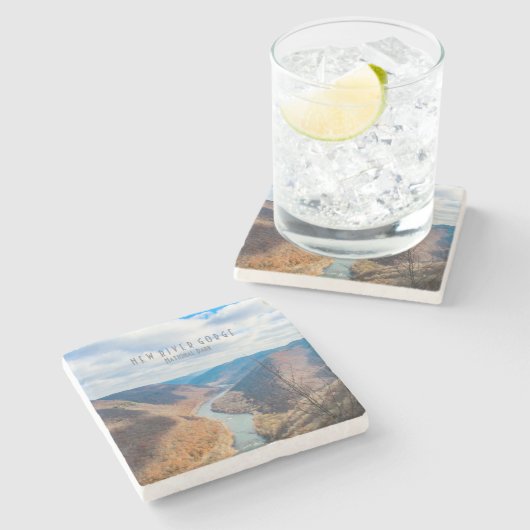 Nationaal Park New River Gorge Stenen Onderzetter (Zijkant)