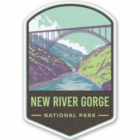 Nationaal Park New River Gorge Sticker (Voorkant)