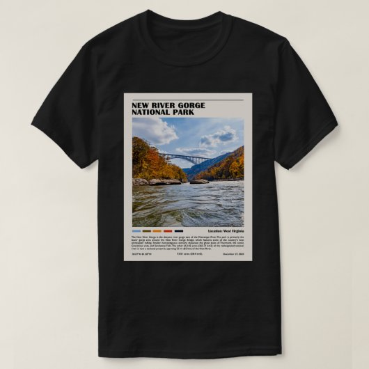 Nationaal Park New River Gorge T-shirt (Design voorkant)