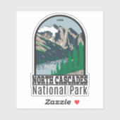 Nationaal park Noord-Cascades — Triumph Retro Sticker (Vel)