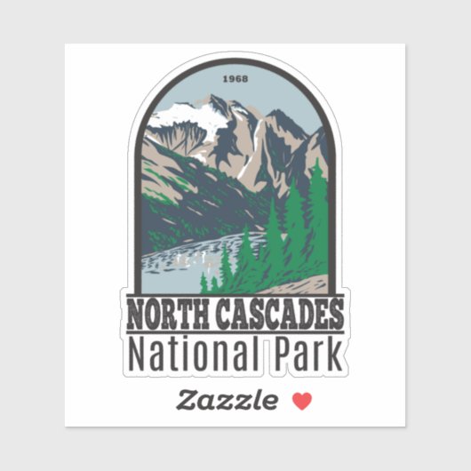 Nationaal park Noord-Cascades — Triumph Retro Sticker (Vel)