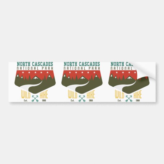 Nationaal park North Cascades Bumpersticker (Voorkant)