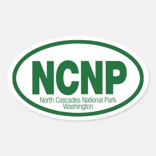 Nationaal park North Cascades Ovale Sticker (Voorkant)