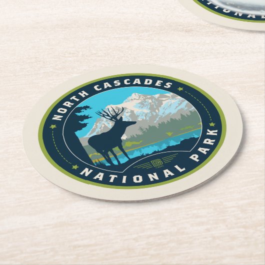 Nationaal park North Cascades Ronde Kartonnen Onderzetter (Gebogen)