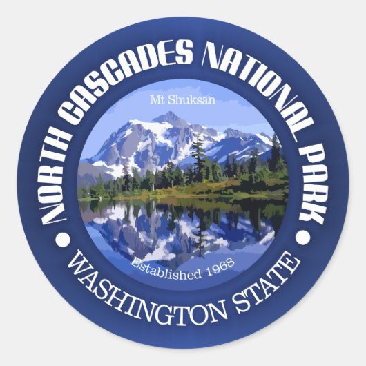 Nationaal park North Cascades Ronde Sticker (Voorkant)