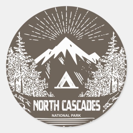 Nationaal park North Cascades Ronde Sticker (Voorkant)