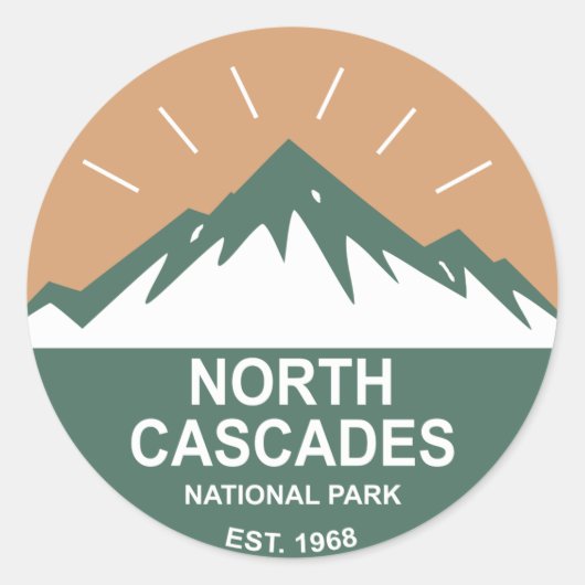 Nationaal park North Cascades Ronde Sticker (Voorkant)