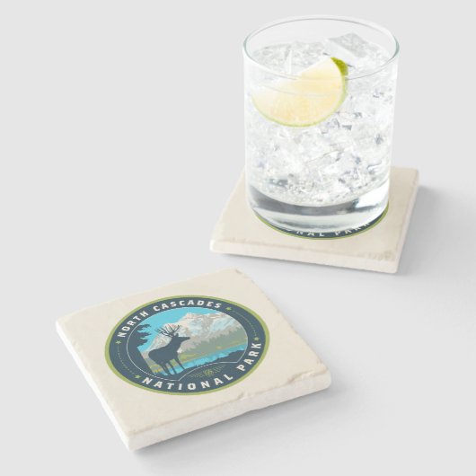 Nationaal park North Cascades Stenen Onderzetter (Zijkant)