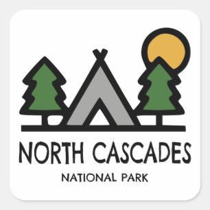 Nationaal park North Cascades Vierkante Sticker