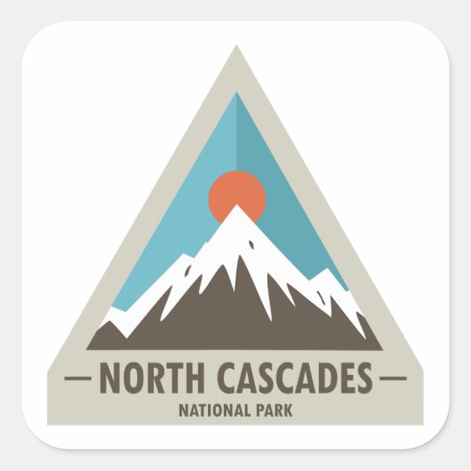 Nationaal park North Cascades Vierkante Sticker (Voorkant)