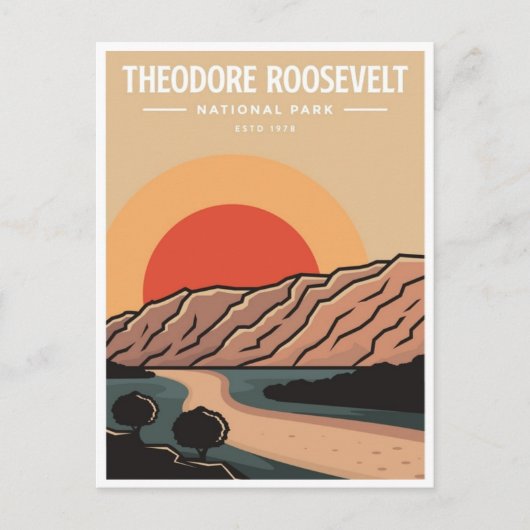 Nationaal park North Dakota Theodore Roosevelt Briefkaart (Voorkant)