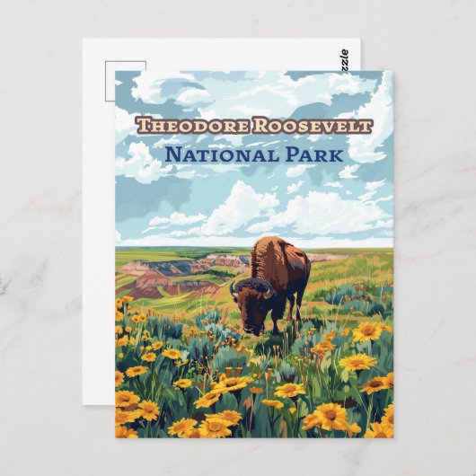Nationaal park North Dakota Theodore Roosevelt Briefkaart (Voorkant / Achterkant)