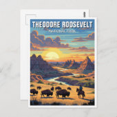 Nationaal park North Dakota Theodore Roosevelt Briefkaart (Voorkant / Achterkant)