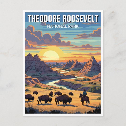 Nationaal park North Dakota Theodore Roosevelt Briefkaart (Voorkant)