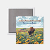 Nationaal park North Dakota Theodore Roosevelt Magneet (Voorkant / Achterkant)