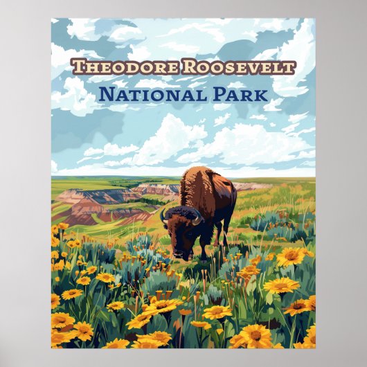 Nationaal park North Dakota Theodore Roosevelt Poster (Voorkant)