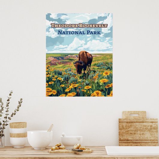 Nationaal park North Dakota Theodore Roosevelt Poster (Keuken)