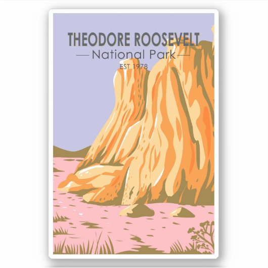 Nationaal park North Dakota Theodore Roosevelt Sticker (Voorkant)