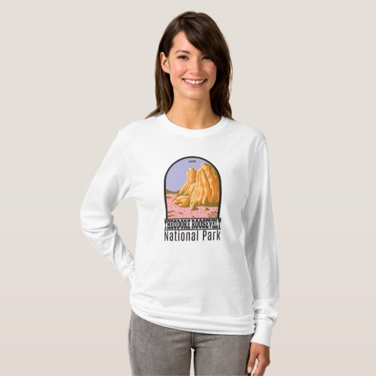 Nationaal park North Dakota Theodore Roosevelt T-shirt (Voorkant volledig)