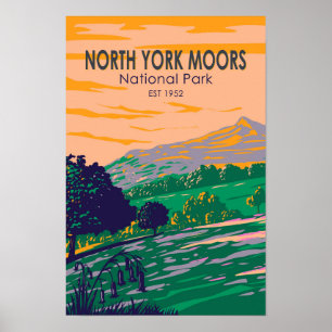 Nationaal park North York Moors Engeland Retro Poster