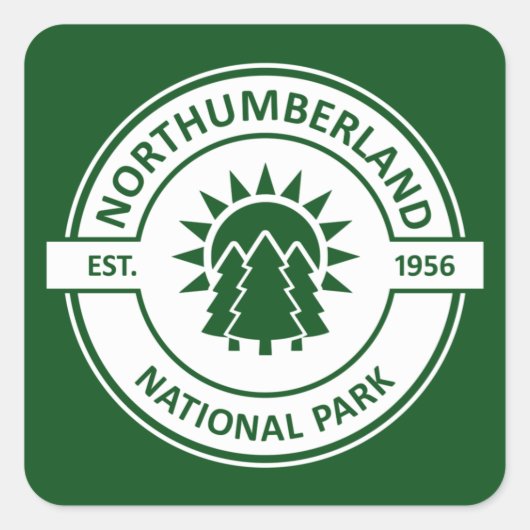 Nationaal park Northumberland Sun Trees Vierkante Sticker (Voorkant)