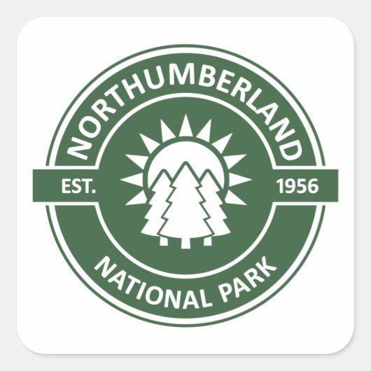 Nationaal park Northumberland Sun Trees Vierkante Sticker (Voorkant)