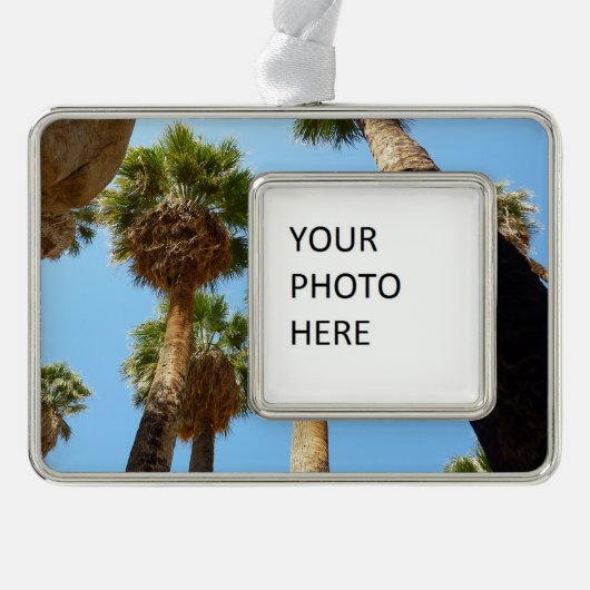 Nationaal Park Oasis Palms bij Joshua Verzilverd Omlijst Ornament (Voorkant)