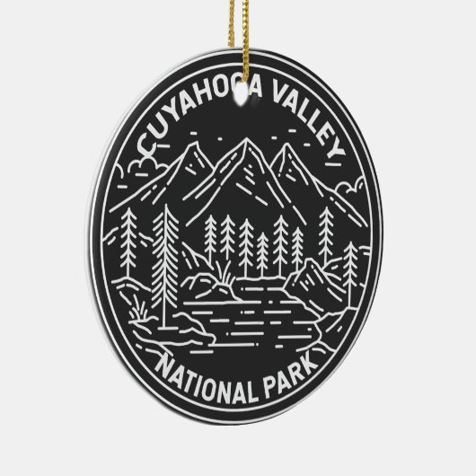 Nationaal park Ohio Monoline Keramisch Ornament (Rechts)