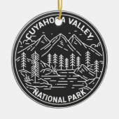 Nationaal park Ohio Monoline Keramisch Ornament (Voorkant)