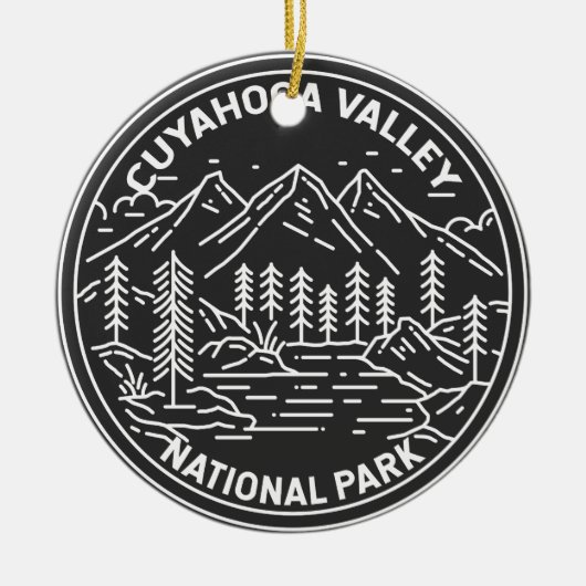 Nationaal park Ohio Monoline Keramisch Ornament (Voorkant)