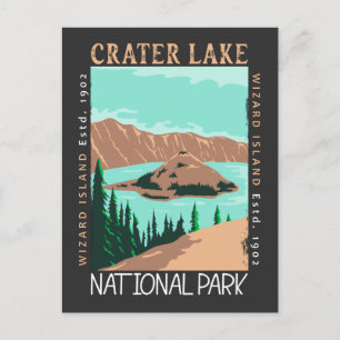 Nationaal park Oregon Retro Crater Lake Briefkaart