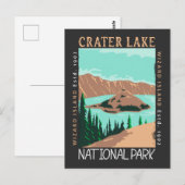 Nationaal park Oregon Retro Crater Lake Briefkaart (Voorkant / Achterkant)
