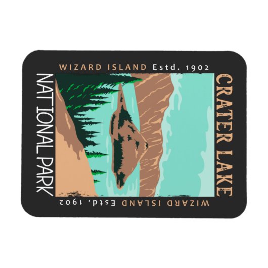 Nationaal park Oregon Retro Crater Lake Magneet (Horizontaal)