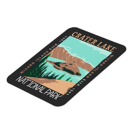 Nationaal park Oregon Retro Crater Lake Magneet (Linkerzijde)