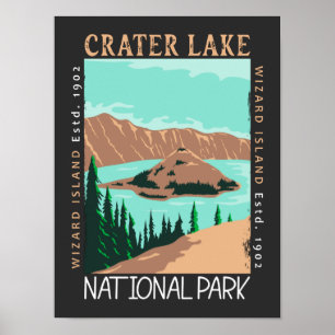 Nationaal park Oregon Retro Crater Lake Poster