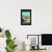 Nationaal park Oregon Retro Crater Lake Poster (Thuiskantoor)