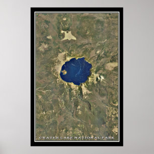 Nationaal Park Oregon Satellietkaart Poster