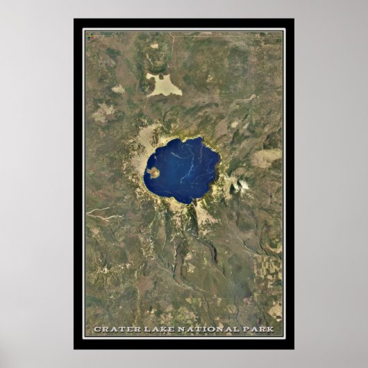 Nationaal Park Oregon Satellietkaart Poster (Voorkant)