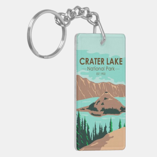 Nationaal park Oregon Vintage Sleutelhanger (Voorkant Links)