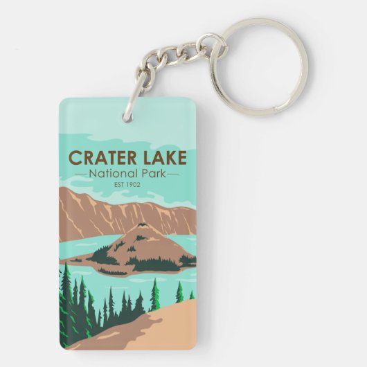 Nationaal park Oregon Vintage Sleutelhanger (achterkant)