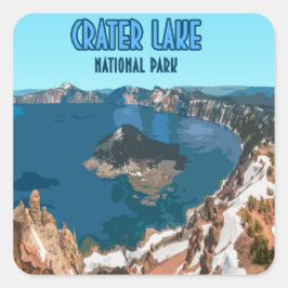 Nationaal park Oregon Vintage Vierkante Sticker