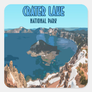 Nationaal park Oregon Vintage Vierkante Sticker