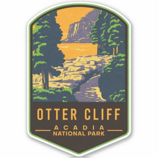 Nationaal park Otter Cliff Acadia Sticker (Voorkant)