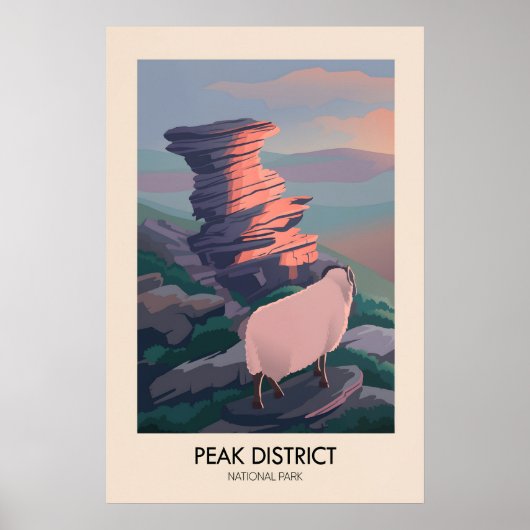 Nationaal Park Peak District Moderne Reisposter Poster (Voorkant)