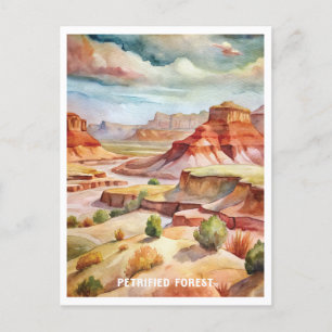 Nationaal Park Petrified Forest Aquarel Schilderij Briefkaart
