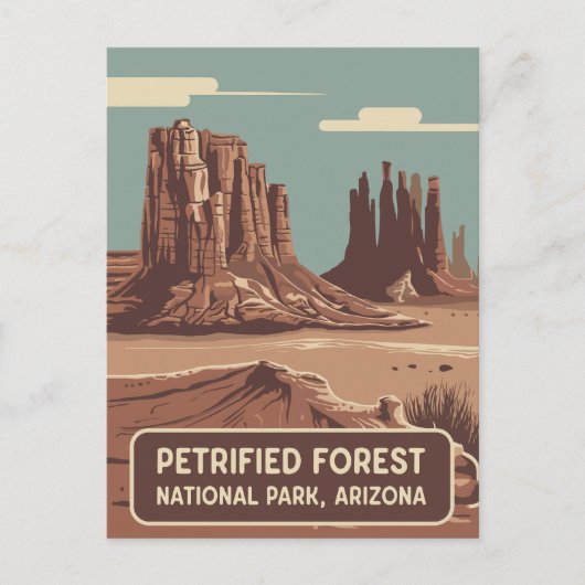 Nationaal park Petrified Forest Briefkaart (Voorkant)